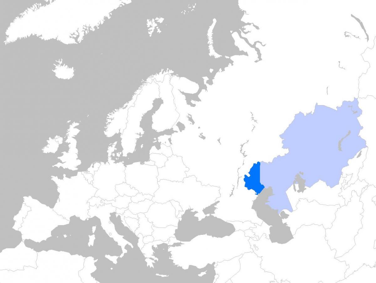 Landkarte von Kasachstan in Europa