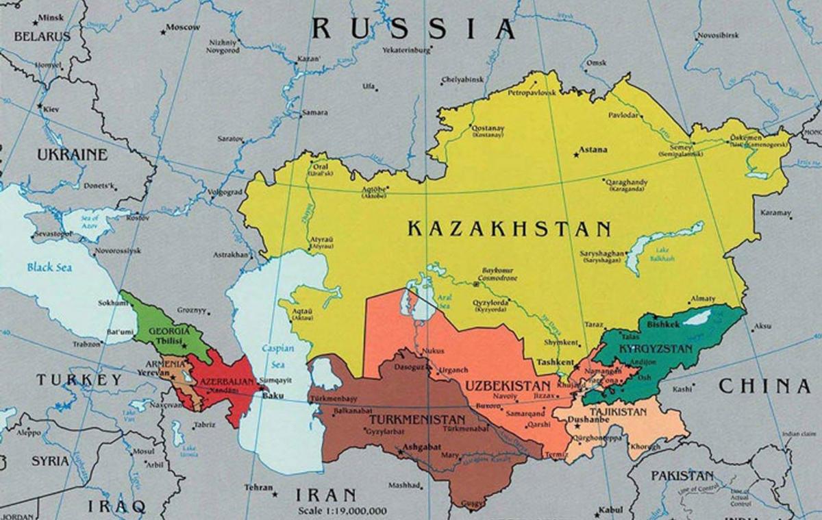 Landkarte Kasachstan umliegenden Ländern