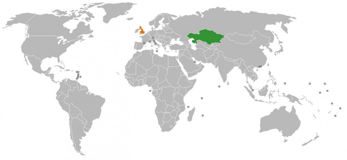 Kasachstan Position auf der Weltkarte anzeigen