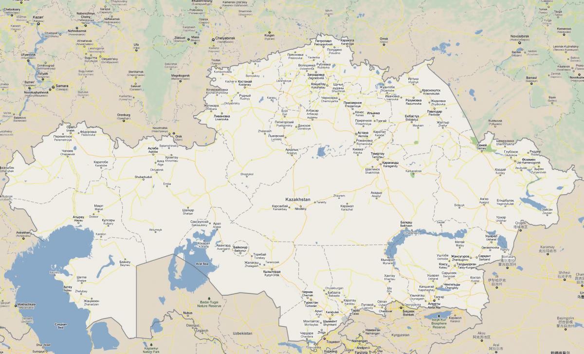 Karte von Kasachstan Straße