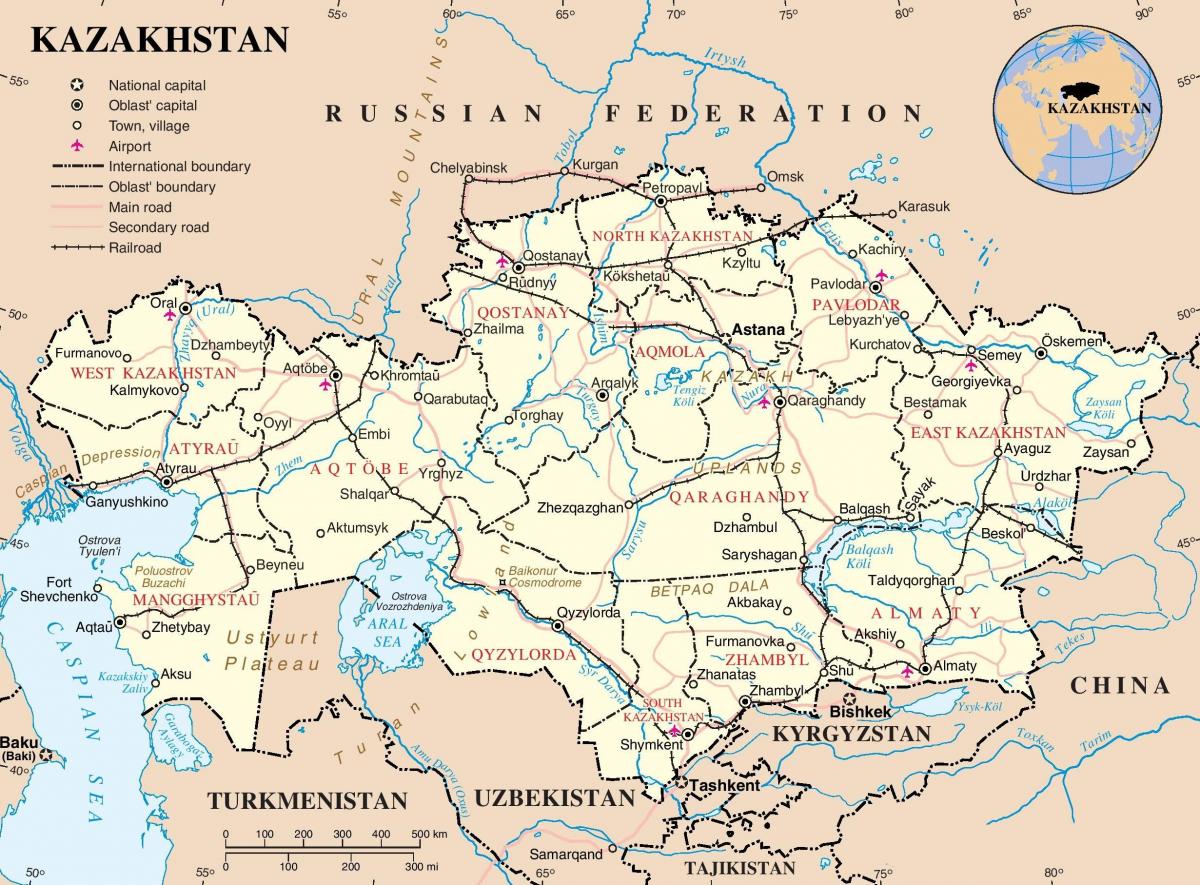 Karte von Kasachstan politischen