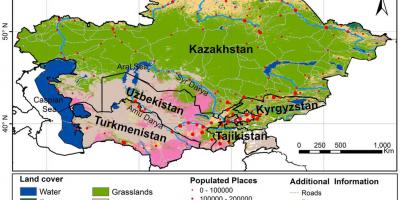 Karte von Kasachstan Klima